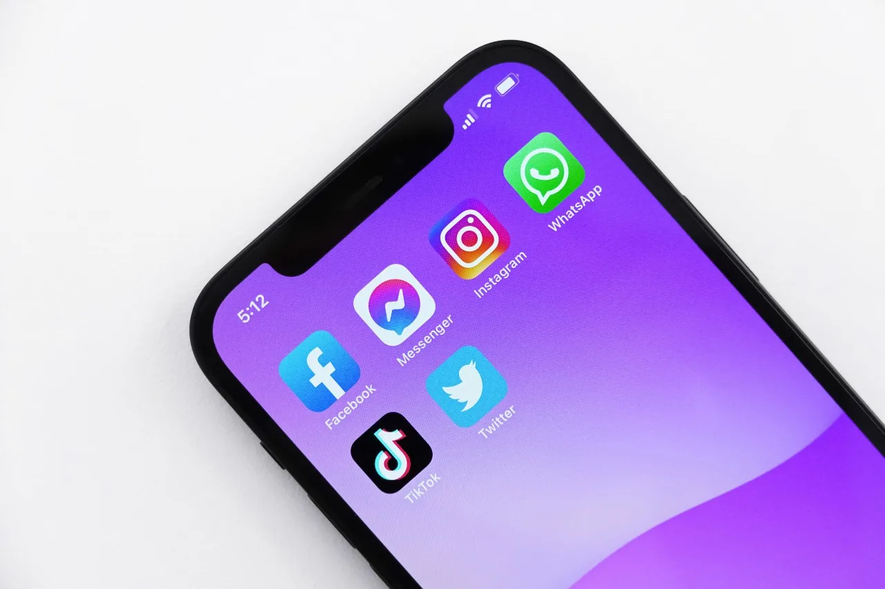 phone showing social media apps