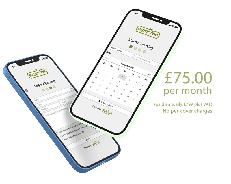 Gravity-Scene-iPhone-12-Mockup—14-04-22 take table bookings on mobile